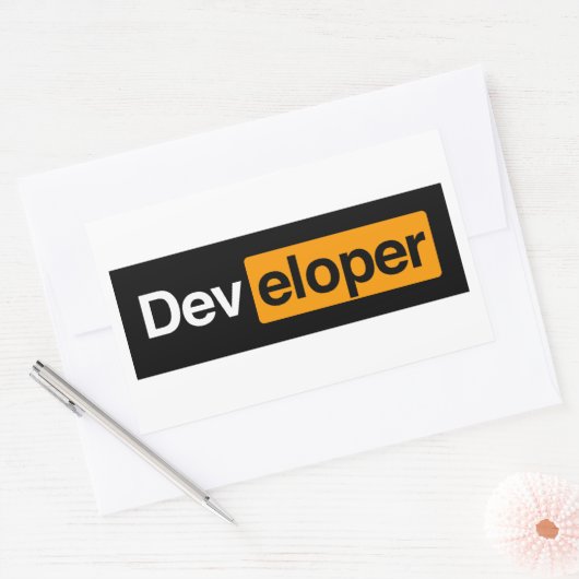 Developer Rechthoekige Sticker (Envelop)