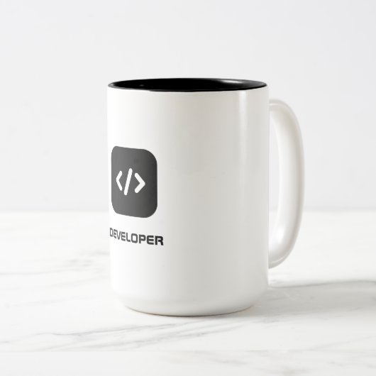 developer tweekleurige koffiemok (Voorkant rechts)
