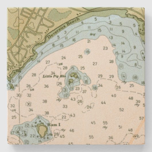 Devereux Beach Massachusetts zandsteen onderzetter (Voorkant)