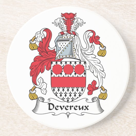 Devereux Family Crest Zandsteen Onderzetter (Voorkant)