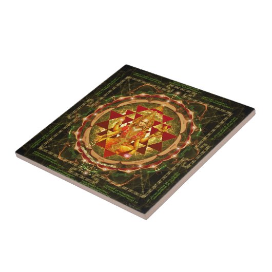 Devi Lakshmi Stotram- Shri Yantra Tegeltje (Zijkant)