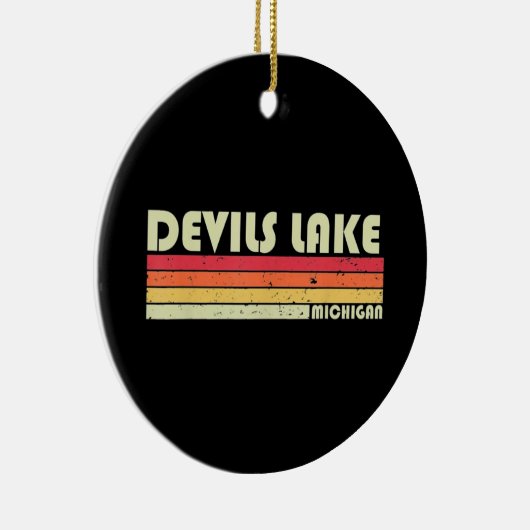 DEVIES LAKE MICHIGAN Vist Camping Keramisch Ornament (Rechts)