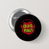 Devil 666 Vibes - Retro Style 666 Funny Evil Hallo Ronde Button 5,7 Cm (Voorkant /achterkant)