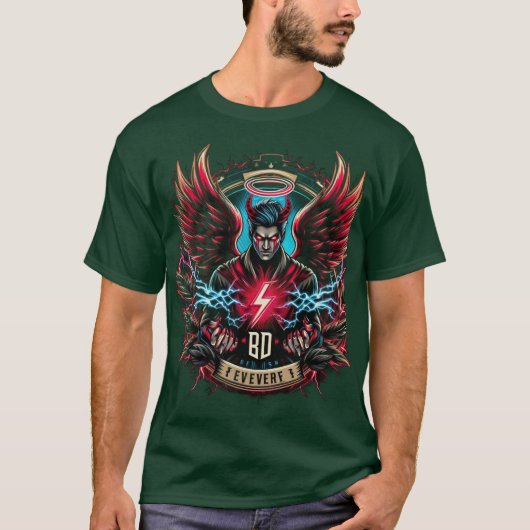 Devil Angel Esports Logo Design T-shirt (Voorkant)