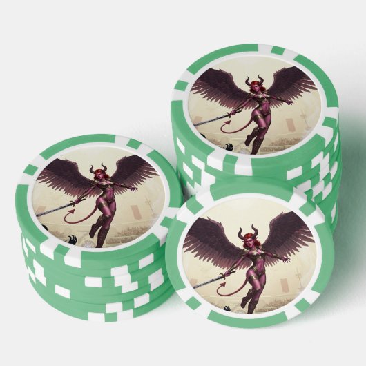 Devil Angel Poker Chips – waar legendes worden ver (Opstapeling)