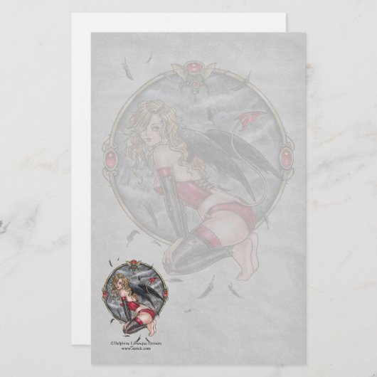 Devil Angel Stationery Briefpapier (Voorkant / Achterkant)