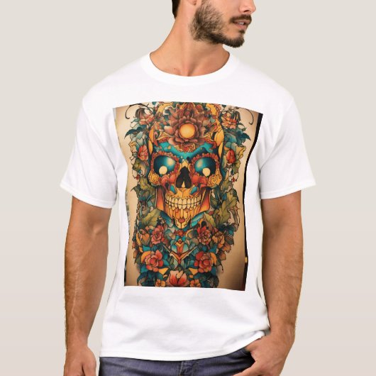 Devil Angel Tattoo Art T-shirt. T-shirt (Voorkant)