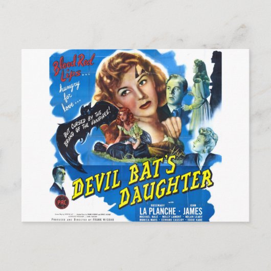 Devil Bat's Daughter,  horror film poster Briefkaart (Voorkant)