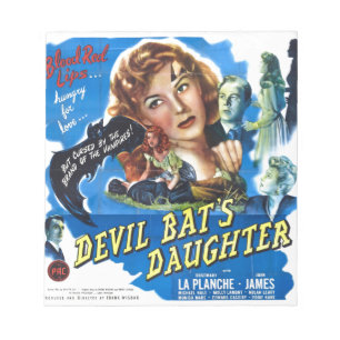 Devil Bat's Daughter,  horror film poster Notitieblok