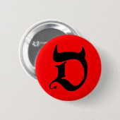 Devil (black print / red) ronde button 5,7 cm (Voorkant /achterkant)