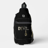 DEVIL Black Sling Bag Trend Abstract Goud (Voorkant)