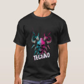 Devil Bone Tekno Rave Music Hard Techno Raver Dark T-shirt (Voorkant)