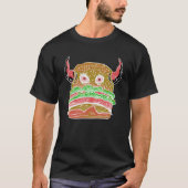Devil Burger Crazy Eyes Hamburger Cheesburger Deli T-shirt (Voorkant)
