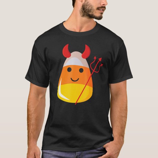 Devil Candy Corn Kostuum Halloween Puns Zijn Zo Co T-shirt (Voorkant)