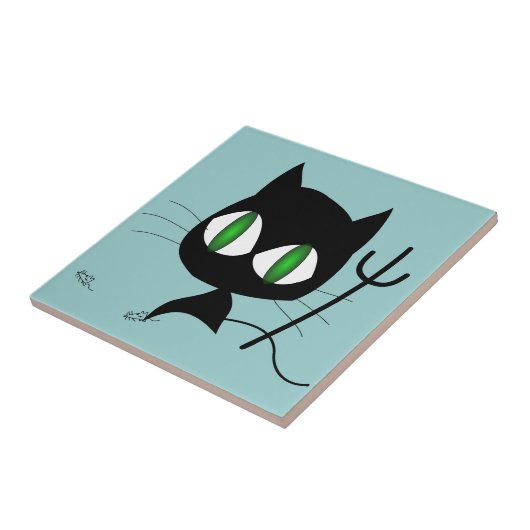 Devil Cat Tegeltje (Zijkant)