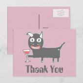 Devil Cat with Wine Dank je Briefkaart (Voorkant / Achterkant)