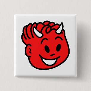 Devil Child Vierkante Button 5,1 Cm
