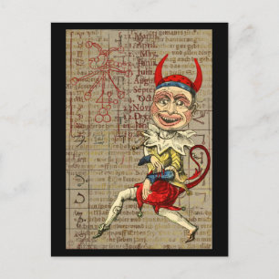 Devil Clown Zodiac Occult Symbols Briefkaart