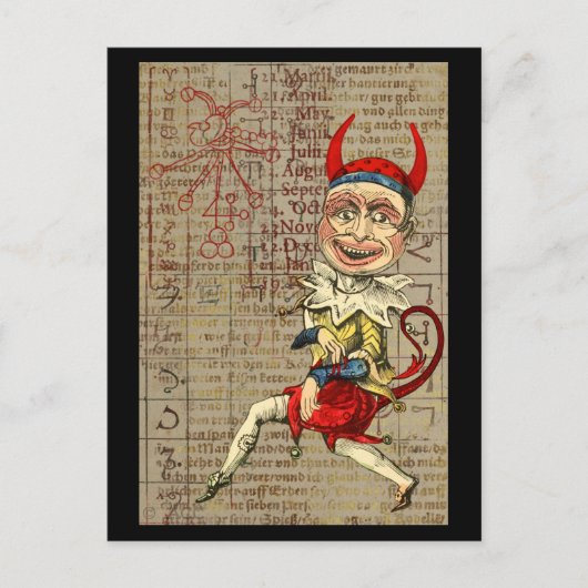 Devil Clown Zodiac Occult Symbols Briefkaart (Voorkant)