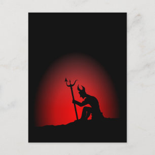 Devil contemplating briefkaart