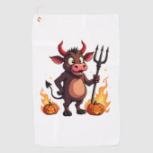 Devil Cow Mischief Golfhanddoek (Voorkant)