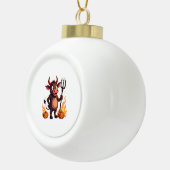 Devil Cow Mischief Keramische Bal Ornament (Rechts)