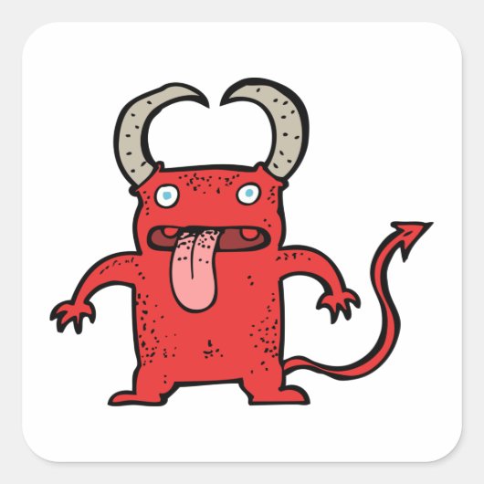 Devil Creature Vierkante Sticker (Voorkant)