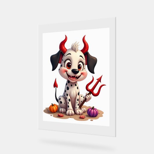 Devil Dalmatian Mischief Acryl Bord (Hoek)