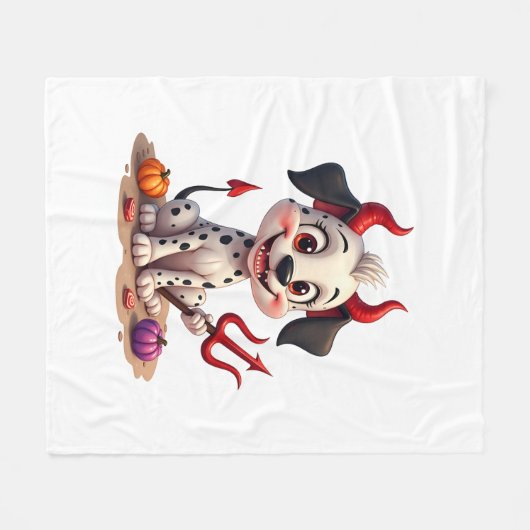 Devil Dalmatian Mischief Fleece Deken (Voorkant (Horizontaal))