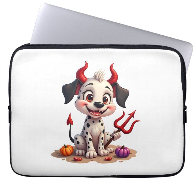 Devil Dalmatian Mischief Laptop Sleeve (Voorkant)
