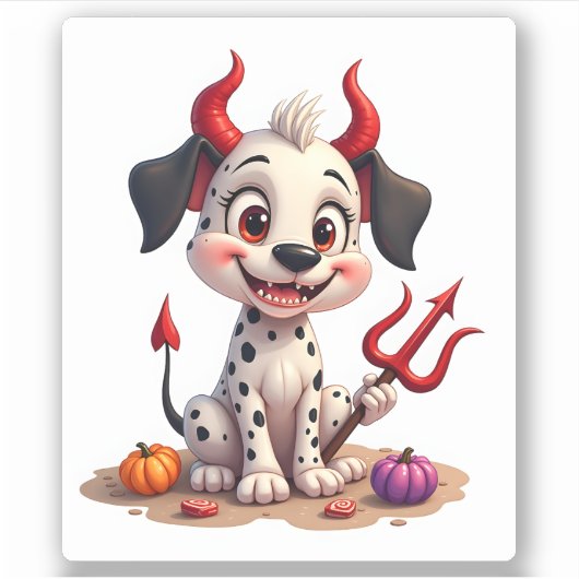 Devil Dalmatian Mischief Sticker (Voorkant)