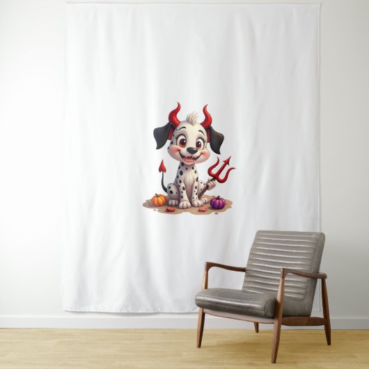 Devil Dalmatian Mischief Wandkleed (In situ)