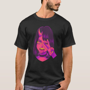 Devil Demon Girl Acid Pixie Satanic Gothic T-shirt