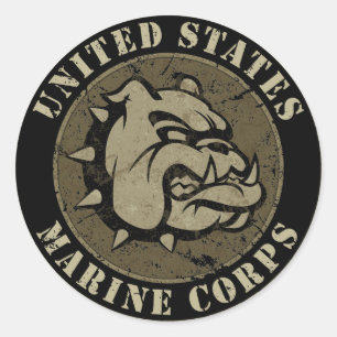 Devil Dog  Emblem Ronde Sticker