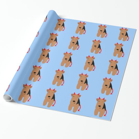 Devil Dog Wrapping Paper Cadeaupapier (Uitgerold)