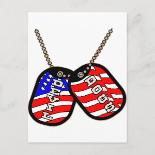 Devil Dogs American Flag Dog Tags Briefkaart