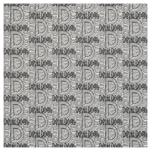 Devil Dogs grijze stof zwarte letters DIT (Swatch)