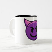 Devil Emoji Printed Two-Tone Coffee Mok (Voorkant links)