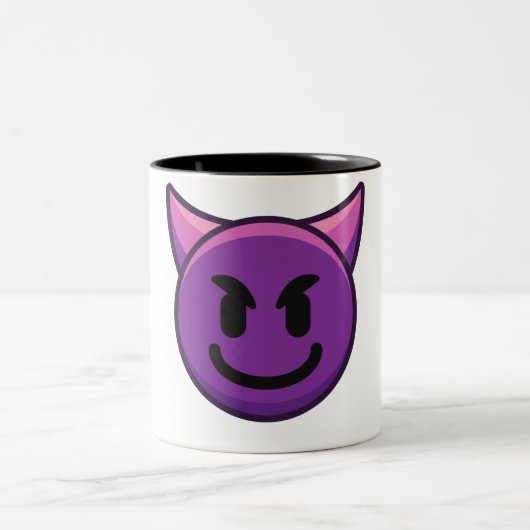 Devil Emoji Printed Two-Tone Coffee Mok (Center)