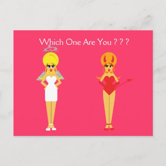 Devil en Angel Briefkaart (Voorkant)