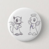 DEVIL EN ANGEL RONDE BUTTON 5,7 CM (Voorkant)