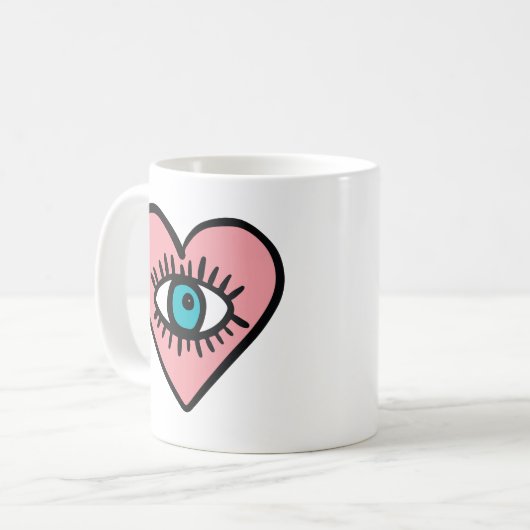 Devil eye in heart  koffiemok (Voorkant links)