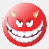 Devil Face 2 Ronde Sticker (Voorkant)