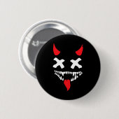Devil Face Lazy Halloween Costume Scary Creepy Spo Ronde Button 5,7 Cm (Voorkant /achterkant)