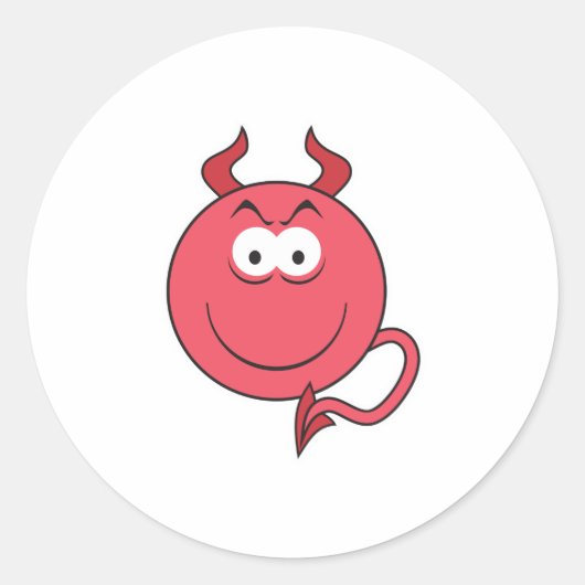 Devil Face Ronde Sticker (Voorkant)