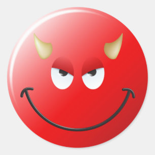 Devil Face Ronde Sticker