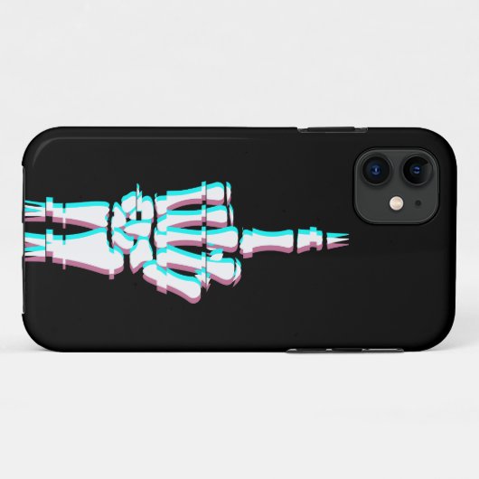 Devil Finger Skull Hand Glitch Effect Case-Mate iPhone Case (Achterkant (horizontaal))