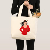 DEVIL GIRL GROTE TOTE BAG (Voorkant (product))