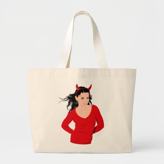 DEVIL GIRL GROTE TOTE BAG (Voorkant)