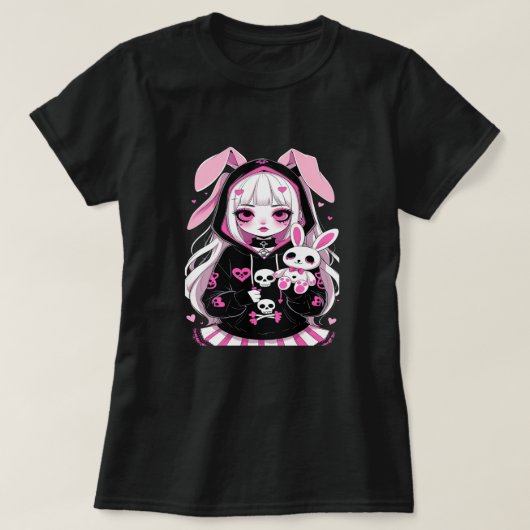 Devil Girl Halloween T-Shirt – Spooky Schattige Ko (Design voorkant)